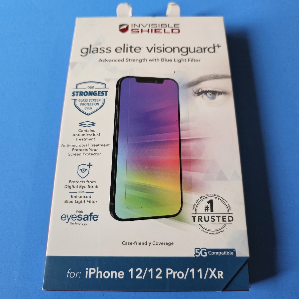 iPhone 12, 12 Pro, 11, XR - ZAGG Glass Elite Visionguard+ Screen Protector